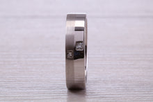 Load image into Gallery viewer, Gents Chunky 6 mm wide Diamond set White Gold Band