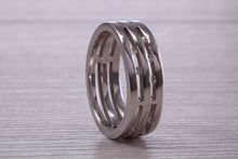 Load image into Gallery viewer, Chunky 7 mm wide Diamond set White Gold Band