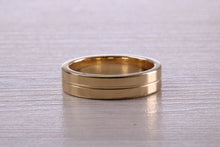 Load image into Gallery viewer, 5 mm wide Diamond set Yellow Gold Unisex Band