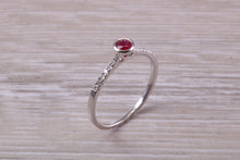Load image into Gallery viewer, Petite and Dainty Ruby and Diamond Ring