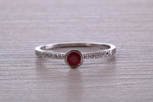 Load image into Gallery viewer, Petite and Dainty Ruby and Diamond Ring