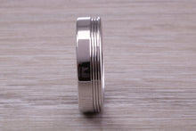 Load image into Gallery viewer, Gents 6 mm Wide Patterned White Gold Band