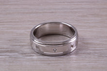Load image into Gallery viewer, Gents 6 mm Wide Diamond set White Gold Band