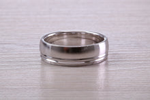 Load image into Gallery viewer, Gents 6 mm Wide Patterned White Gold Band