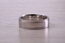 Load image into Gallery viewer, Gents 6 mm Wide Patterned White Gold Band