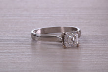 Load image into Gallery viewer, Over One Carat Certified Asscher cut E VS 1 Graded GIA Certified Diamond set Platinum Solitaire