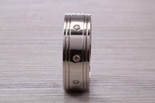 Load image into Gallery viewer, Heavy and Chunky Eight Diamond set 8 mm Wide Platinum Band