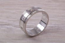 Load image into Gallery viewer, Heavy and Chunky Eight Diamond set 8 mm Wide Platinum Band