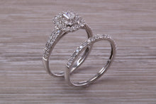 Load image into Gallery viewer, One carat Diamonds set 18ct White Gold Bridal Rings