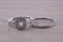 Load image into Gallery viewer, One carat Diamonds set 18ct White Gold Bridal Rings