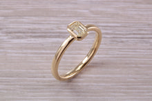 Load image into Gallery viewer, 0.70 carat Emerald Cut Diamond set 18ct Yellow Gold Solitaire