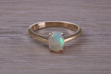 Load image into Gallery viewer, Oval cut Natural Opal set Yellow Gold Ring