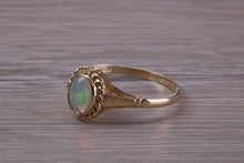 Load image into Gallery viewer, Oval cut Natural Opal set Yellow Gold Ring