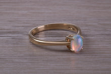 Load image into Gallery viewer, Oval cut Natural Opal set Yellow Gold Ring