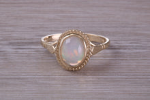 Load image into Gallery viewer, Oval cut Natural Opal set Yellow Gold Ring