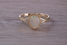 Load image into Gallery viewer, Oval cut Natural Opal set Yellow Gold Ring