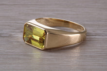 Load image into Gallery viewer, 4 carat Certified Natural Yellow Sapphire set Gents 18ct Yellow Gold Ring