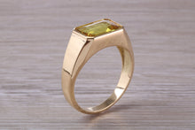 Load image into Gallery viewer, 4 carat Certified Natural Yellow Sapphire set Gents 18ct Yellow Gold Ring