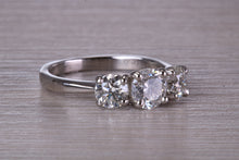 Load image into Gallery viewer, 1.50 carat Diamond set Platinum Trilogy Ring