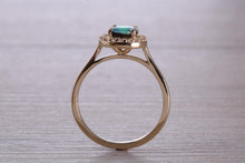 Load image into Gallery viewer, Beautiful Fiery Natural Opal and Diamonds set Gold Ring