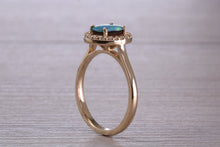 Load image into Gallery viewer, Beautiful Fiery Natural Opal and Diamonds set Gold Ring