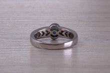 Load image into Gallery viewer, Chunky Blue Sapphire and Diamond set 18ct White Gold Ring