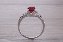 Load image into Gallery viewer, One and Half carat Stunning Ruby and Diamond Halo set Ring