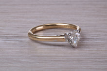 Load image into Gallery viewer, Half carat VVS 1 Grade Heart Shape Diamond Solitaire set in 18ct Gold, GIA Certified Natural Diamond, British Hallmarked