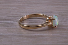 Load image into Gallery viewer, Oval cut Natural Opal set Yellow Gold Ring