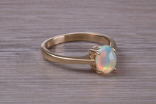 Load image into Gallery viewer, Oval cut Natural Opal set Yellow Gold Ring