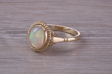 Load image into Gallery viewer, Oval cut Natural Opal set Yellow Gold Ring