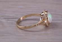 Load image into Gallery viewer, Oval cut Natural Opal set Yellow Gold Ring