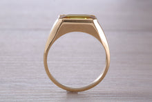 Load image into Gallery viewer, 4 carat Certified Natural Yellow Sapphire set Gents 18ct Yellow Gold Ring
