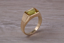 Load image into Gallery viewer, 4 carat Certified Natural Yellow Sapphire set Gents 18ct Yellow Gold Ring