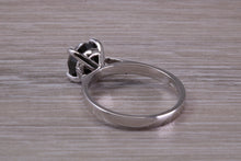 Load image into Gallery viewer, Large 2.20 carat Round cut Black Diamond set White Gold Solitaire
