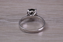 Load image into Gallery viewer, Large 2.20 carat Round cut Black Diamond set White Gold Solitaire