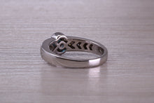 Load image into Gallery viewer, Chunky Blue Sapphire and Diamond set 18ct White Gold Ring