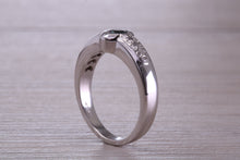 Load image into Gallery viewer, Chunky Blue Sapphire and Diamond set 18ct White Gold Ring