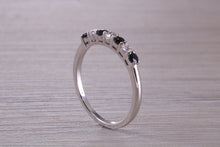 Load image into Gallery viewer, Beautiful Sapphire and Diamond set Dainty Eternity Ring