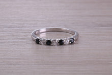 Load image into Gallery viewer, Beautiful Sapphire and Diamond set Dainty Eternity Ring