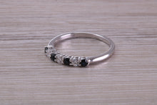 Load image into Gallery viewer, Beautiful Sapphire and Diamond set Dainty Eternity Ring