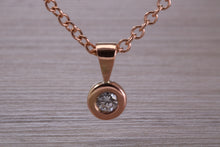 Load image into Gallery viewer, Beautiful Quarter carat Diamond set Rose Gold Necklace, also Available in your choice of Metals