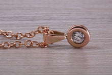Load image into Gallery viewer, Beautiful Quarter carat Diamond set Rose Gold Necklace, also Available in your choice of Metals