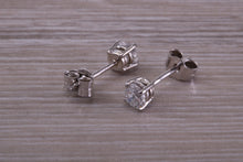 Load image into Gallery viewer, Simple Everyday Diamond Solitaire Stud Earrings in 18ct White Gold