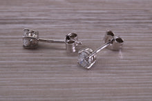 Load image into Gallery viewer, Simple Everyday Diamond Solitaire Stud Earrings in 18ct White Gold