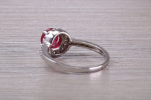 Load image into Gallery viewer, One and Half carat Stunning Ruby and Diamond Halo set Ring