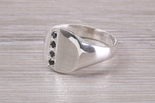 Load image into Gallery viewer, Four Natural Black Diamonds set Signet Ring