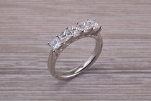 Load image into Gallery viewer, Stunning One and Quarter carat 5 Princess cut Diamonds set Platinum Ring