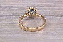 Load image into Gallery viewer, One carat Blue Sapphire set 18ct Yellow Gold Solitaire