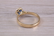 Load image into Gallery viewer, One carat Blue Sapphire set 18ct Yellow Gold Solitaire